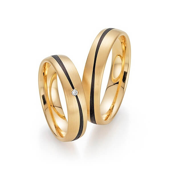 Fischer Trauringe Carbon Apricotgold