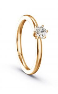 Weißgold-Ehering mit Solitärdiamant