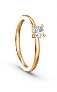 Weißgold-Ehering mit Solitärdiamant