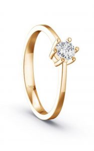 Weißgold-Ehering mit Solitärdiamant