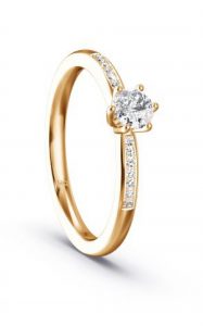 Weißgold-Ehering mit Diamant