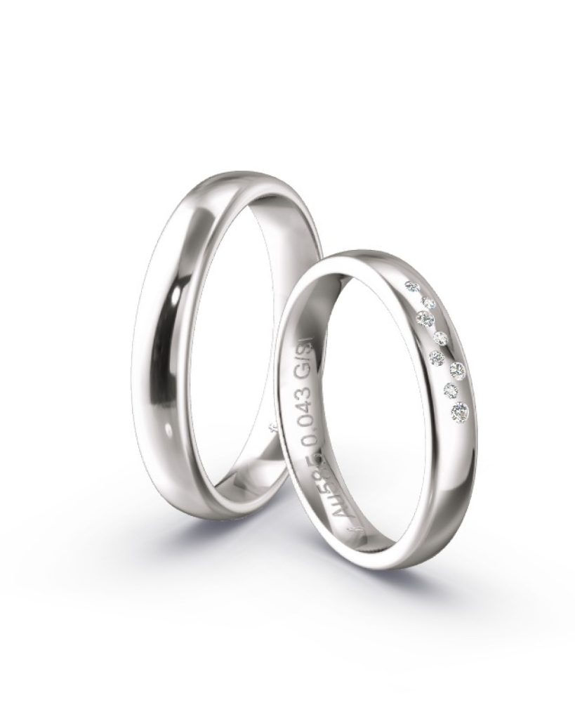 Ringe Weißgold poliert Damenring mit 8 Brillanten