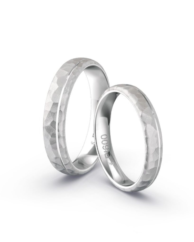 Ringe aus Platin Borke mit Fuge
