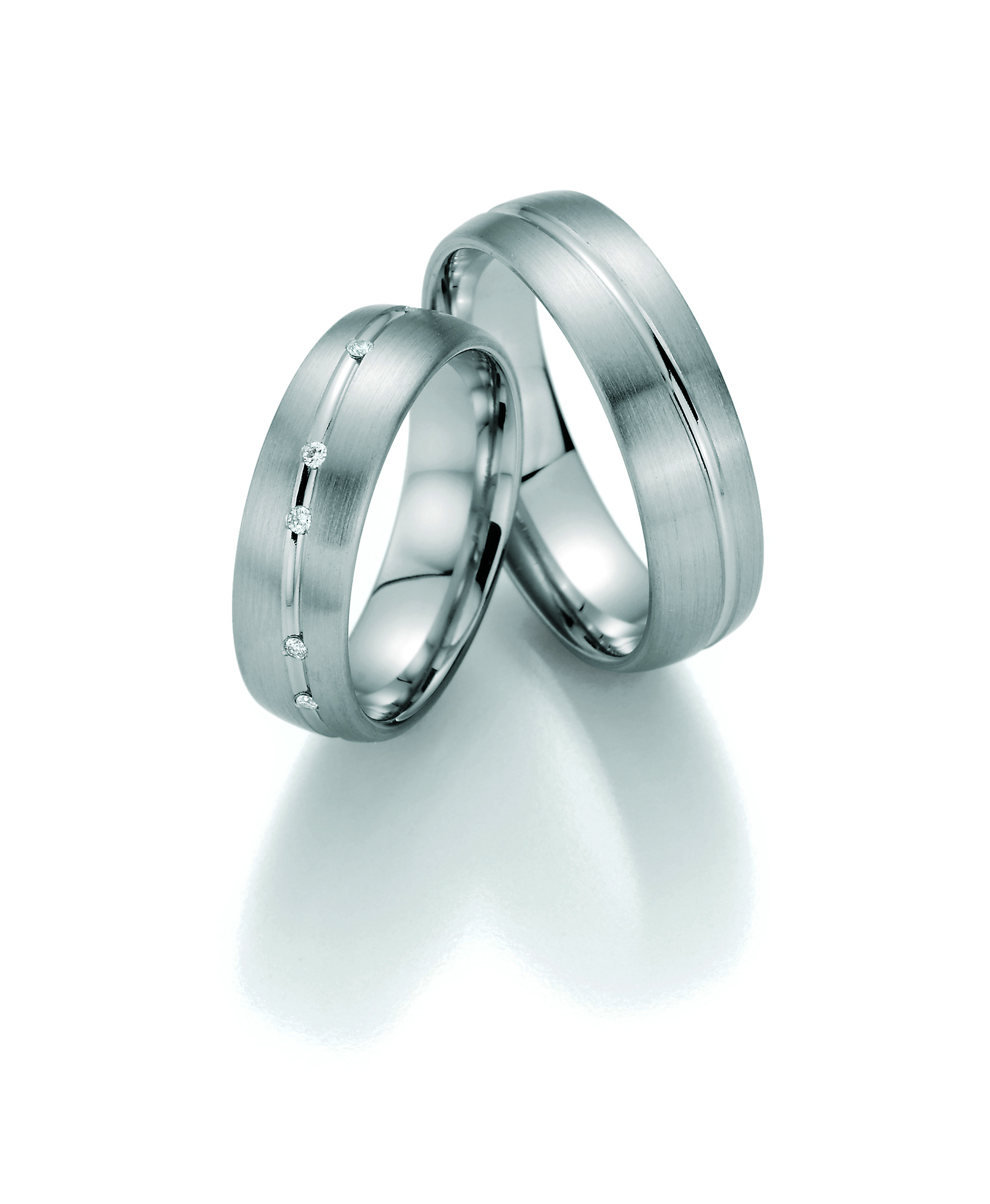 White Ice Diamond and Hammered Palladium Ring - EC Design Jewelry